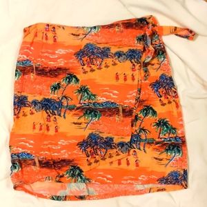 museum brand wrap skirt, sz l